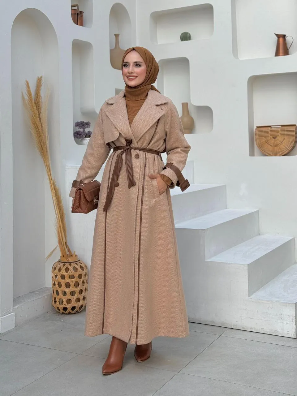 Luxurious Long Felt Coat