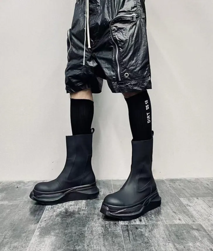 MARTIN RORI VINTAGE CASUAL STYLE LEATHER MID TOP UNISEX BOOTS
