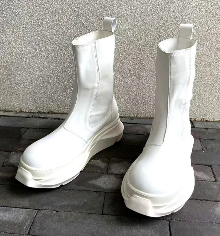 MARTIN RORI VINTAGE CASUAL STYLE LEATHER MID TOP UNISEX BOOTS