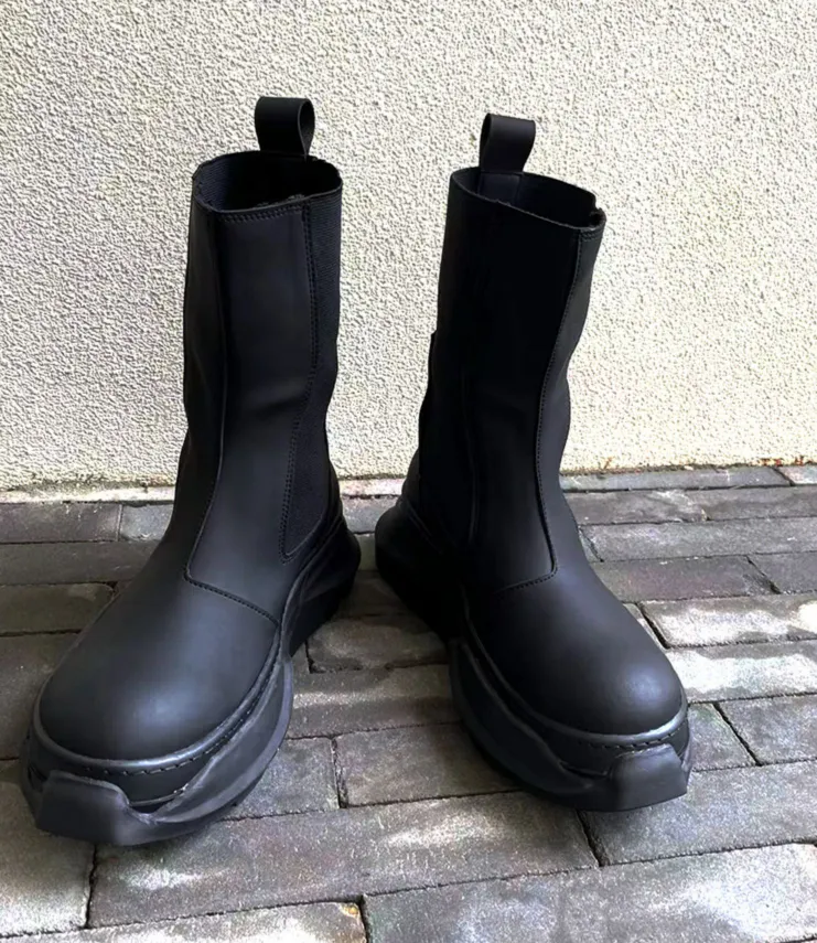 MARTIN RORI VINTAGE CASUAL STYLE LEATHER MID TOP UNISEX BOOTS