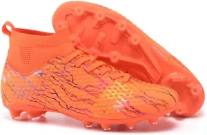 Maylrvjv Men's High Top Soccer Shoes Football Boots Futsal Cleats Competition Training Indoor Outdoor Sports Sneakers