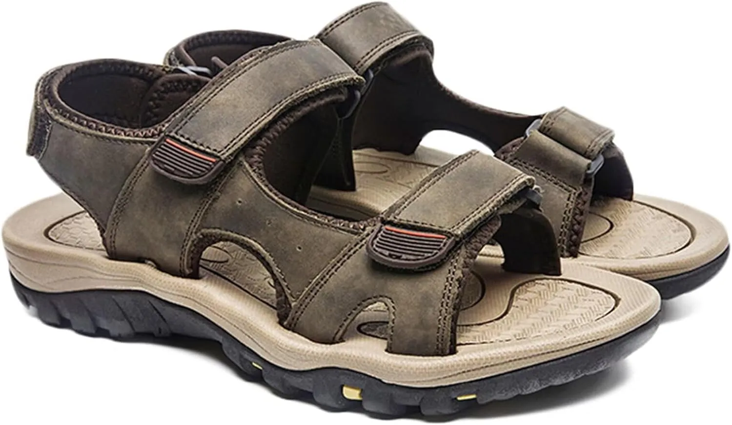 Men Walking Sandals Leather Sports Outdoor Sandals Breathable Summer Beach Shoes Hiking Sandals
