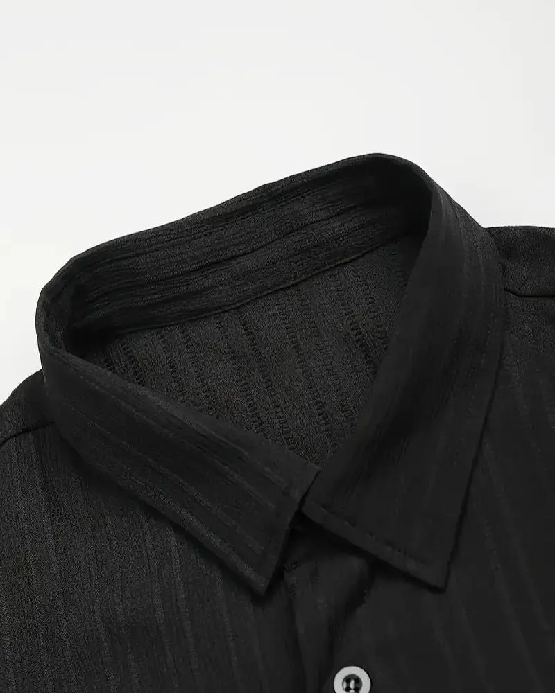 Men’s Black Pleated Co-Ord Set