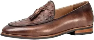 Mens Dress Shoes Leather Lined Slip On Loafers Good for Suit Jeans Fashion Comfort Business Round Head Wedge Oxfords for Men
