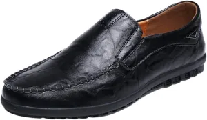 Men's Loafers ?C Genuine Leather Slip-Ons with Breathable, Lightweight Design, Flexible Fit, Comfortable Round Toe, Classic for Parties