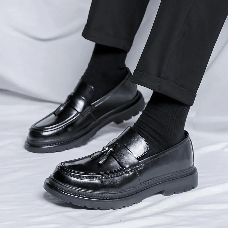 Men's Slip-On Loafers, Classic Fashion Sneakers All Leather Upper, Lining, Insole, Thermoplastic Non-Slip Sole, Flats Casual Lightweight and Comfortable