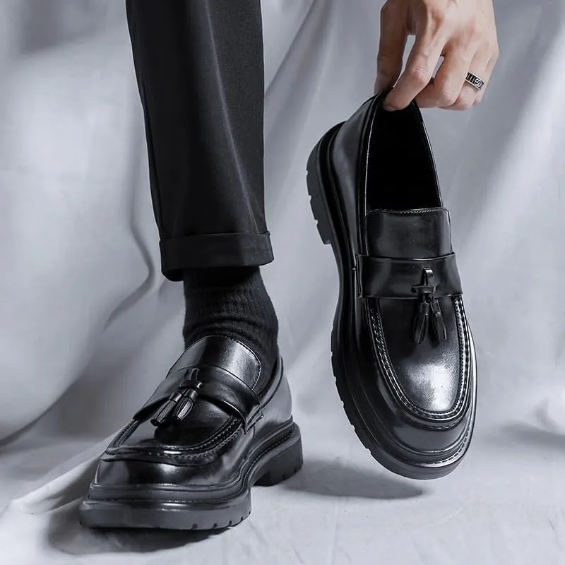 Men's Slip-On Loafers, Classic Fashion Sneakers All Leather Upper, Lining, Insole, Thermoplastic Non-Slip Sole, Flats Casual Lightweight and Comfortable