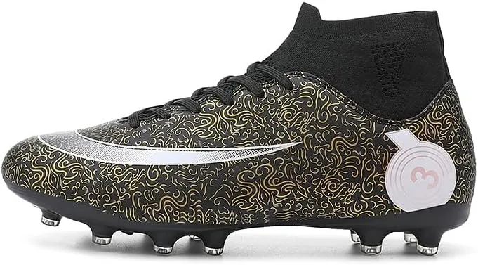Mens Soccer Cleats Outdoor Lightweight High-Top Training Boots Ground Athletic Football Boots Soccer Shoes for Men/Women