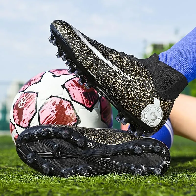 Mens Soccer Cleats Outdoor Lightweight High-Top Training Boots Ground Athletic Football Boots Soccer Shoes for Men/Women