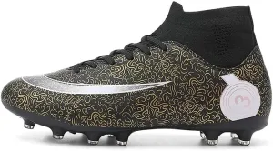 Mens Soccer Cleats Outdoor Lightweight High-Top Training Boots Ground Athletic Football Boots Soccer Shoes for Men/Women