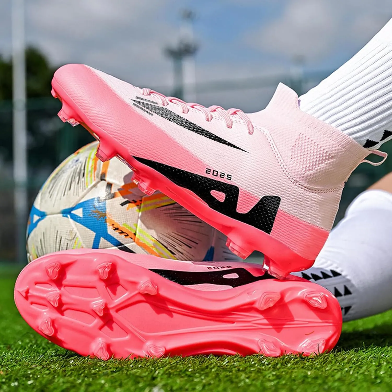 Mens Soccer Cleats Womens Indoor Soccer Shoes Wide Baseball Turf Shoes Adult Youth Rugby Shoes Big Boys Small Spikes AG TF Football Boots