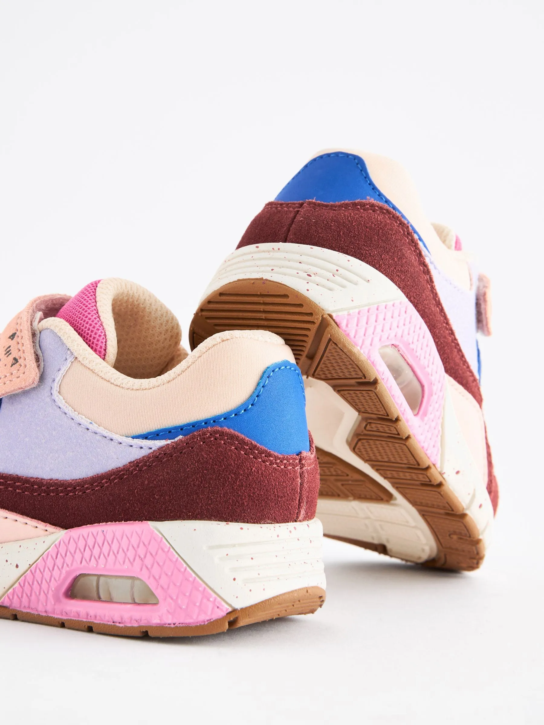 Multi Berry Elastic Lace Chunky Trainers