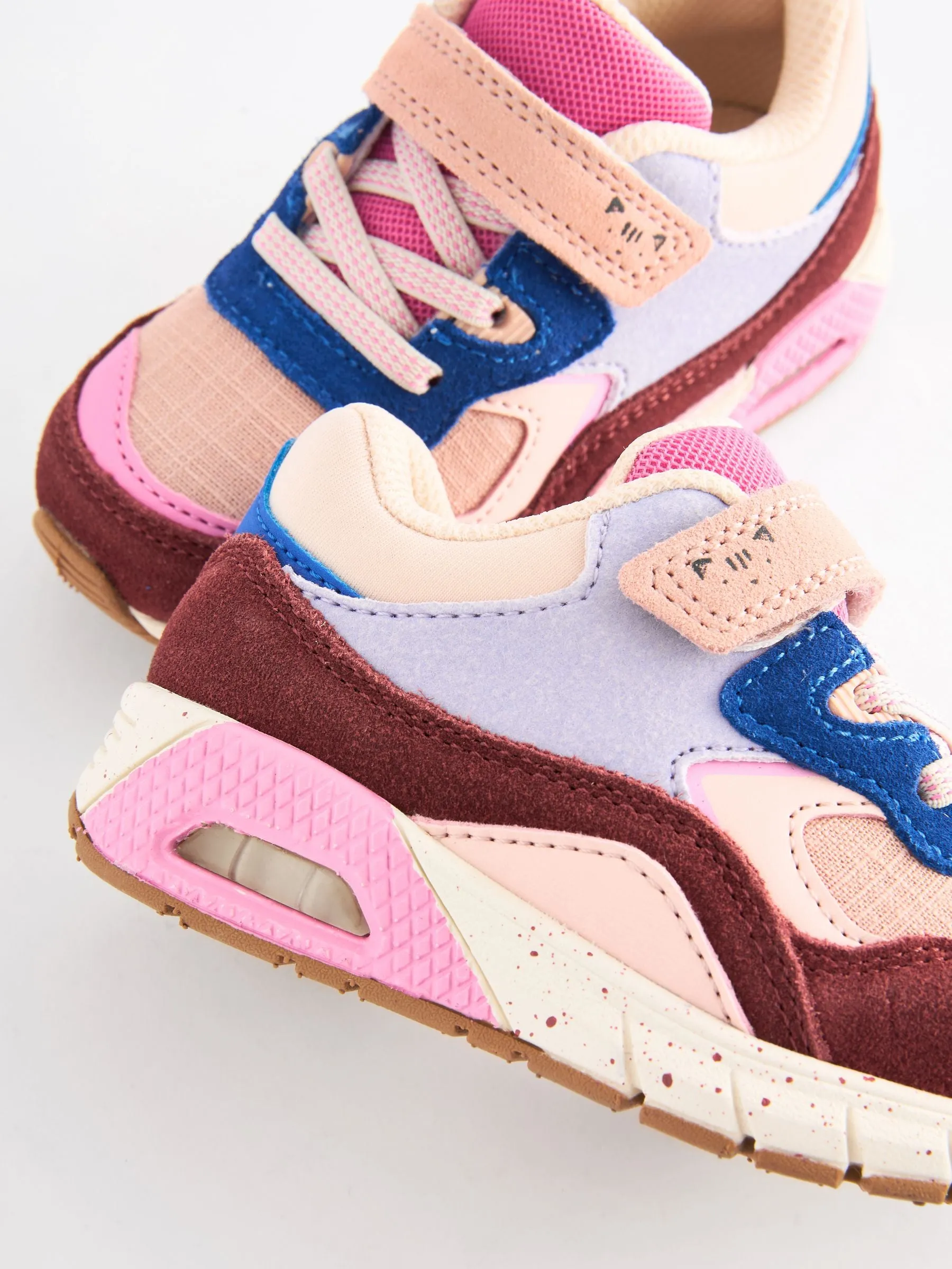 Multi Berry Elastic Lace Chunky Trainers