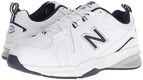 New Balance Men's 608 V5 Casual Comfort Cross Trainer, White/Navy, 11 M US