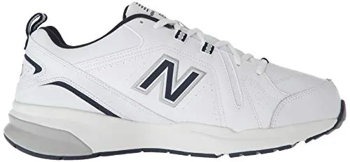 New Balance Men's 608 V5 Casual Comfort Cross Trainer, White/Navy, 11 M US