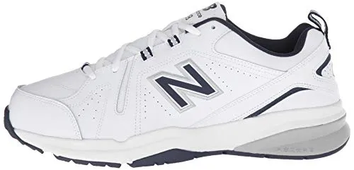 New Balance Men's 608 V5 Casual Comfort Cross Trainer, White/Navy, 11 M US