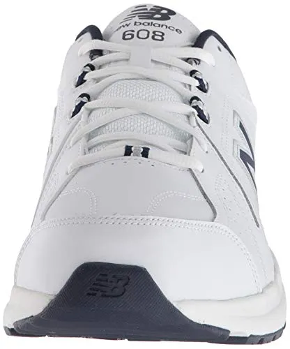 New Balance Men's 608 V5 Casual Comfort Cross Trainer, White/Navy, 11 M US