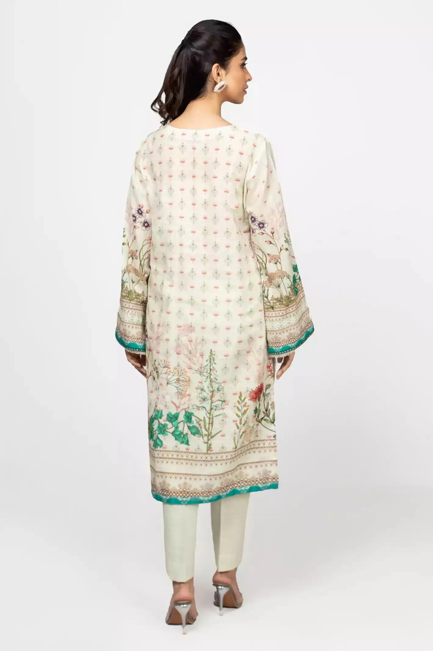 Off White 1PC Unstitched Kurti