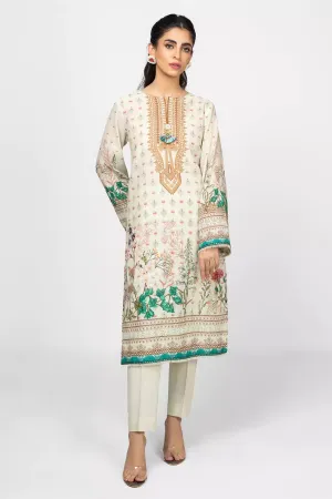 Off White 1PC Unstitched Kurti