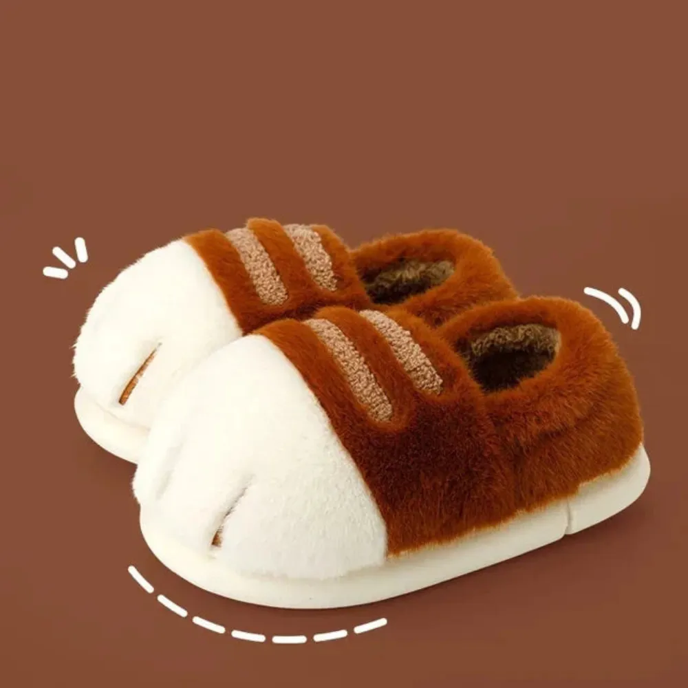 Plush Cat Paw Indoor Slippers
