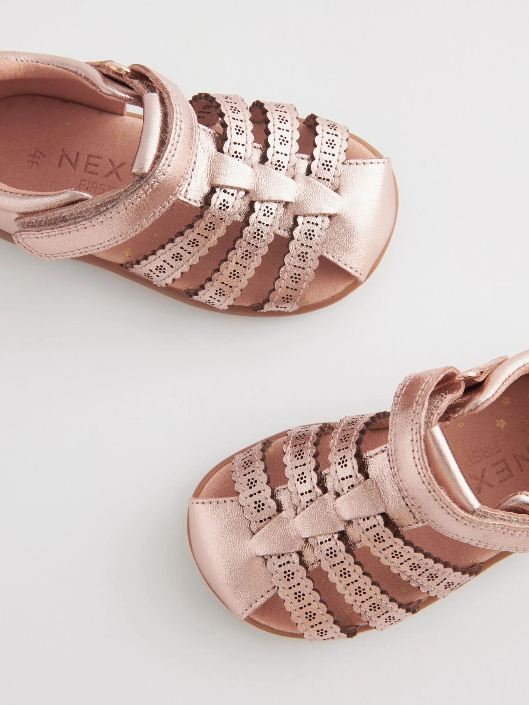 Rose Gold Standard Fit (F) First Walker Fisherman Sandals