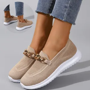 Rose  Sportliche Mesh-Damenschuhe mit Kettenmuster