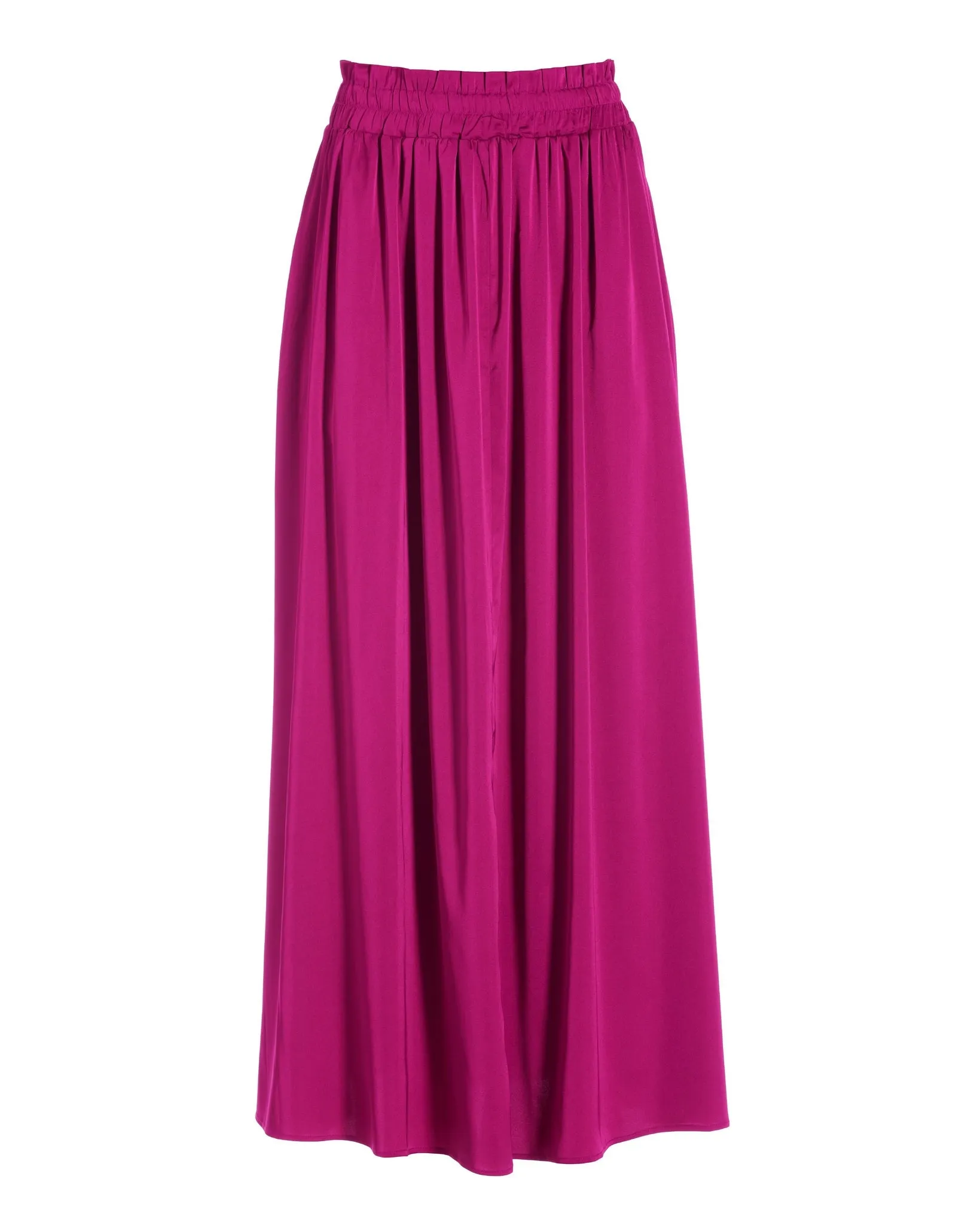 Ruffle Waist Pull-On Charmeuse Skirt Wild Aster