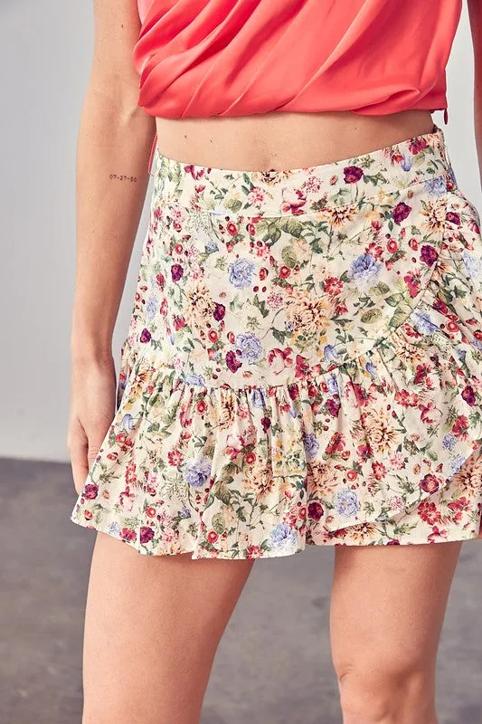 Ruffled Flower Mini Skort