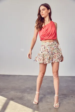 Ruffled Flower Mini Skort
