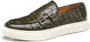 RZDYSQ Men's Leather Platform Penny Loafers Mens Round Toe Textured Slip On Loafers Leather Shoes