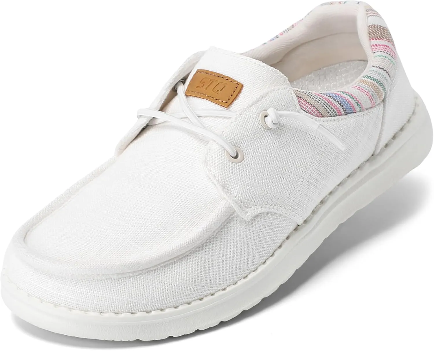 STQ Women's Lace up LoafersOrthopedic Comfotable Ultralight Boat Casual Shoes with Arth Support