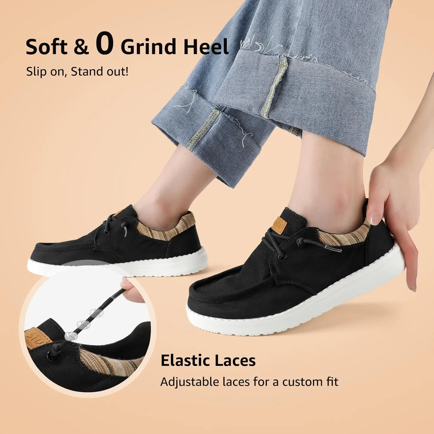 STQ Women's Lace up LoafersOrthopedic Comfotable Ultralight Boat Casual Shoes with Arth Support