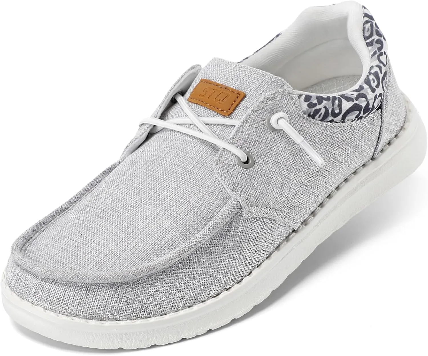 STQ Women's Lace up LoafersOrthopedic Comfotable Ultralight Boat Casual Shoes with Arth Support