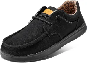 STQ Women's Lace up LoafersOrthopedic Comfotable Ultralight Boat Casual Shoes with Arth Support