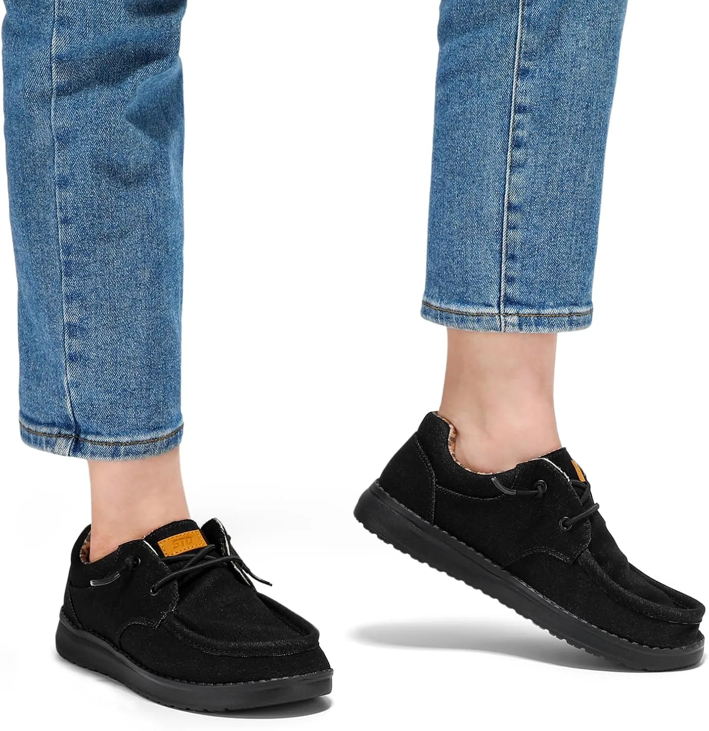 STQ Women's Lace up LoafersOrthopedic Comfotable Ultralight Boat Casual Shoes with Arth Support
