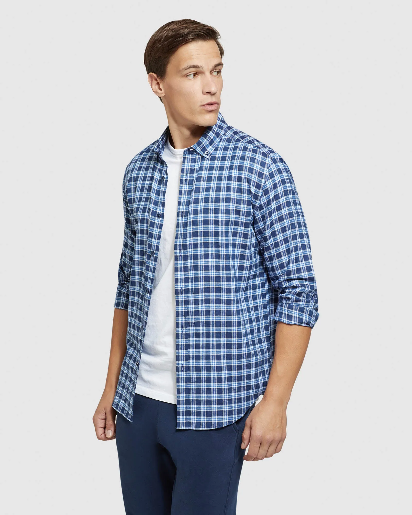 Stratton Cotton Linen Check Shirt
