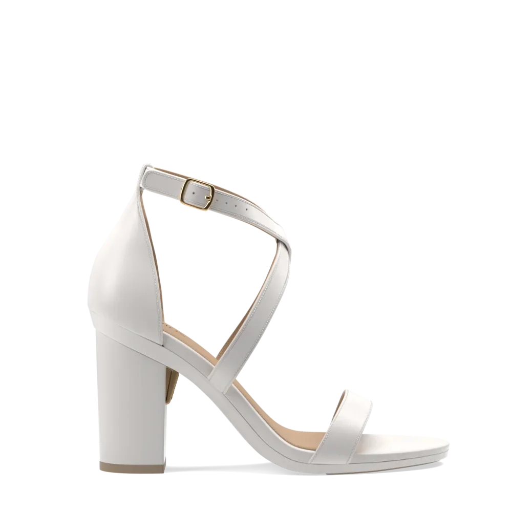 The Sandal - White   Block Heel Kit 4 White