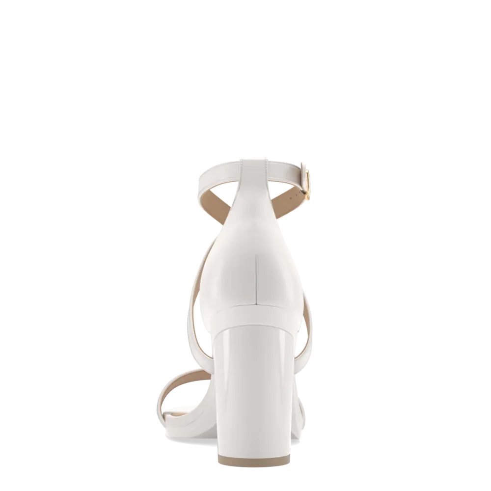 The Sandal - White   Block Heel Kit 4 White