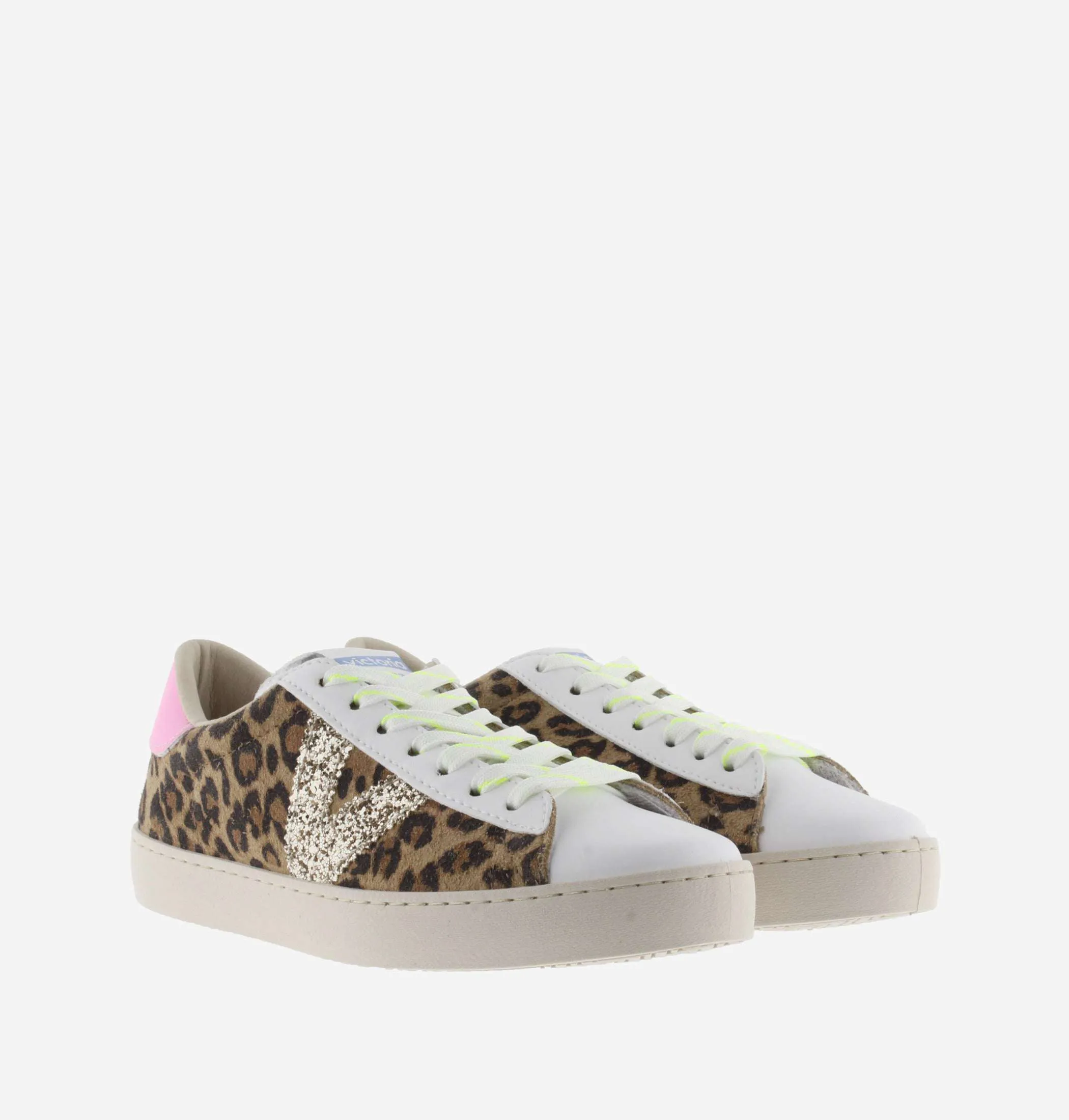 Victoria Leopard, Pink and Glitter Trainer|1126214LEO