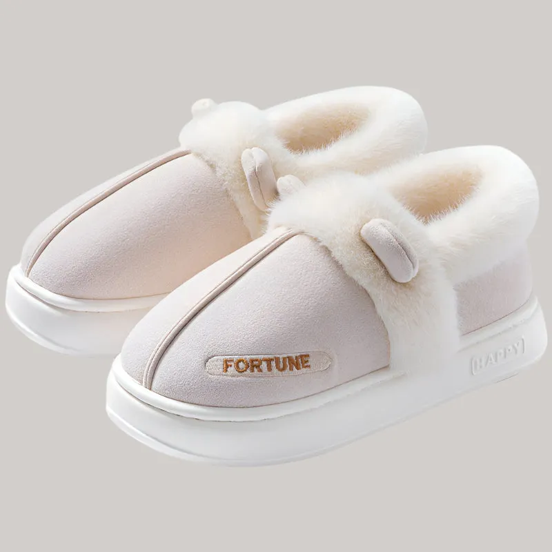 Warm Indoor Cotton Slippers – Thick Sole & Non-Slip Design