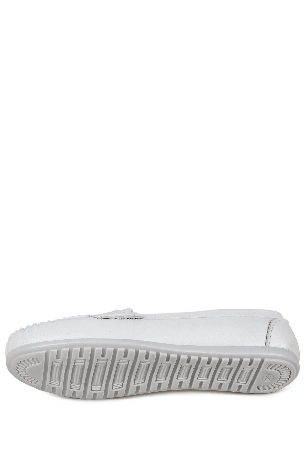 White Leather Casual Loafer Shoes