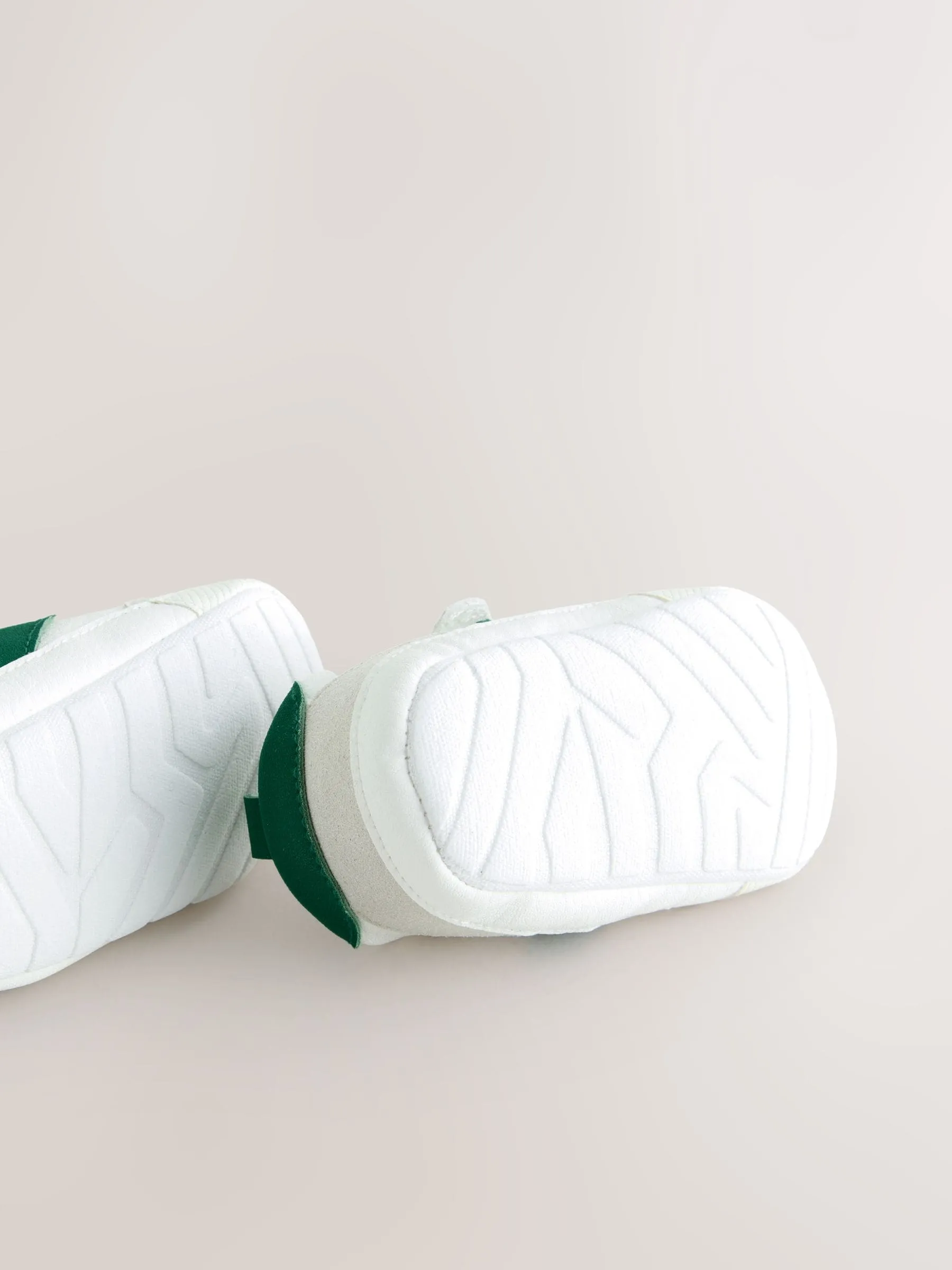 White/Green Baby Touch Fastening Elastic Lace Chevron Trainers (0-24mths)