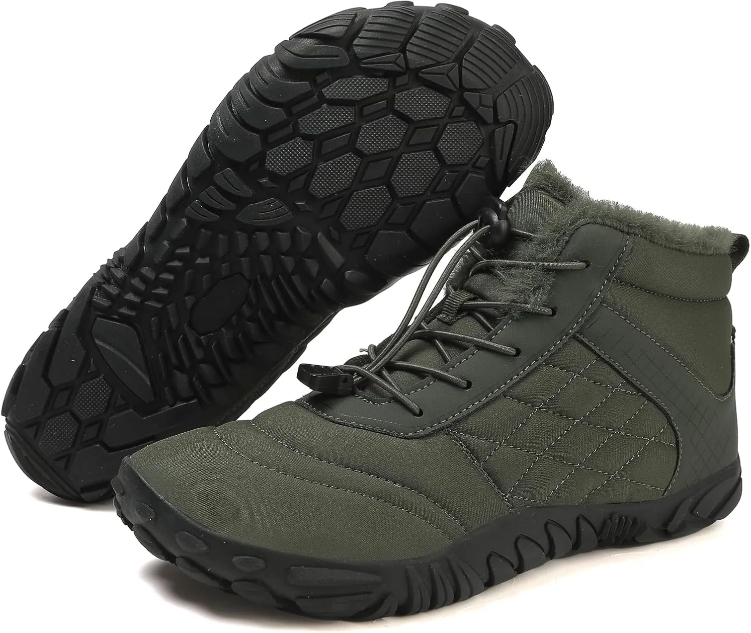 Women Barefoot Shoes Mens Minimalist Wide Toe Box Trail Runner Padded Warm Casual Hiking Cotton Shoes