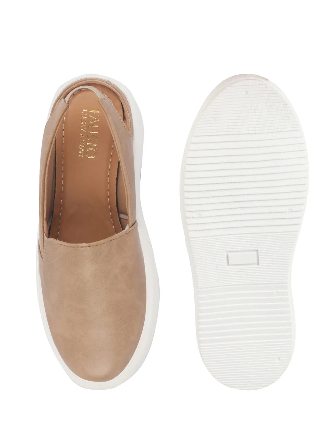 Women Cheeku Height Enhancer Elastic Closure Back Strap Platform Heel Slip On Shoes|Stylish|Chunky|Weekend|Classic Sneaker Shoes