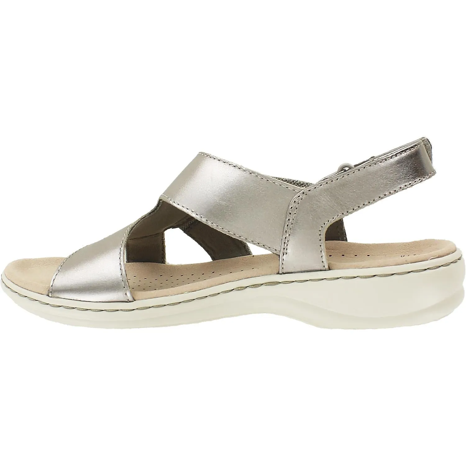 Women's Clarks Leisa Joy Pewter Metallic Leather