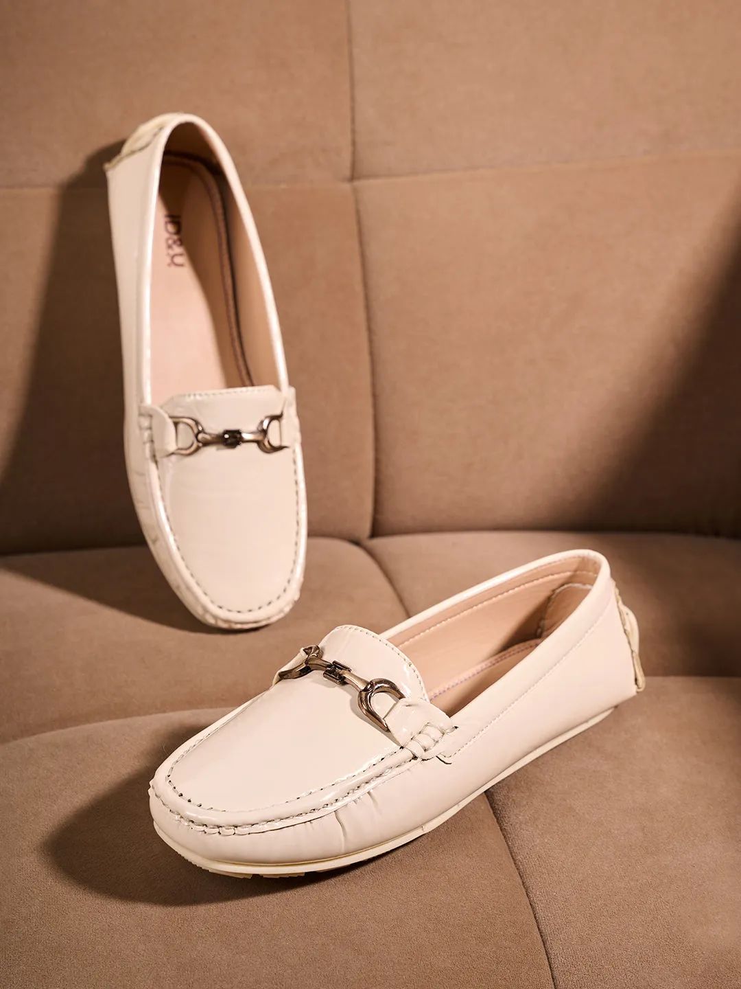 Women's Cream Soft & Flexy Loafers (IU2006)