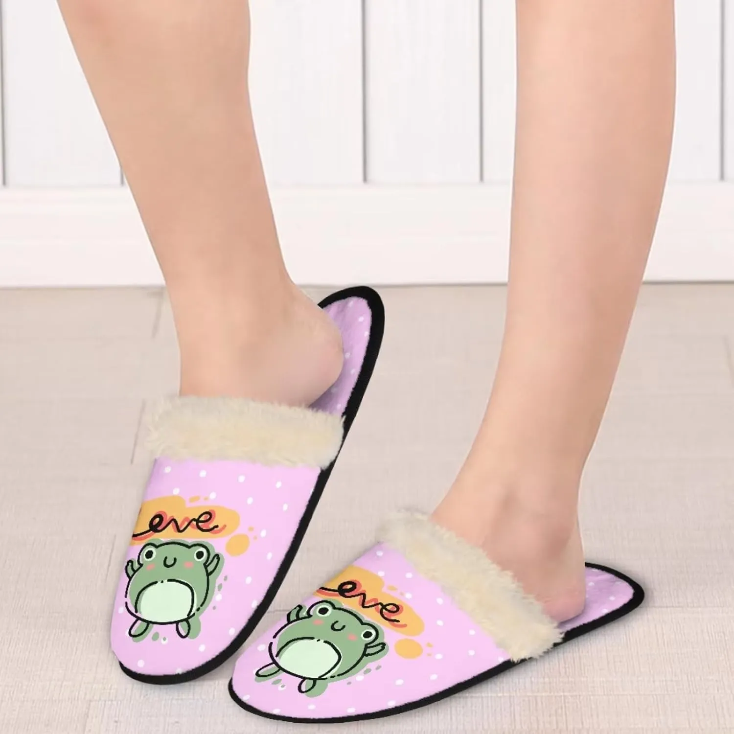 Womens Fuzzy Memory Foam Slippers, Cozy Plush Home Slippers Warm Memory Foam Shoes Home Bedroom Shoes Slippers for Women Men