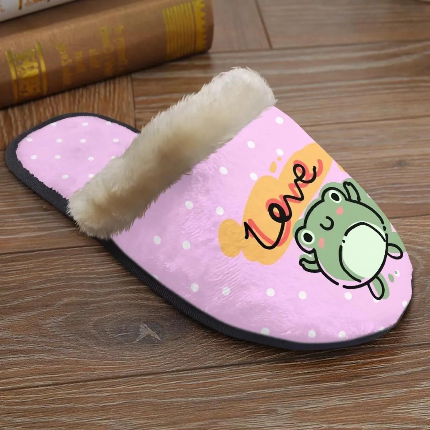 Womens Fuzzy Memory Foam Slippers, Cozy Plush Home Slippers Warm Memory Foam Shoes Home Bedroom Shoes Slippers for Women Men