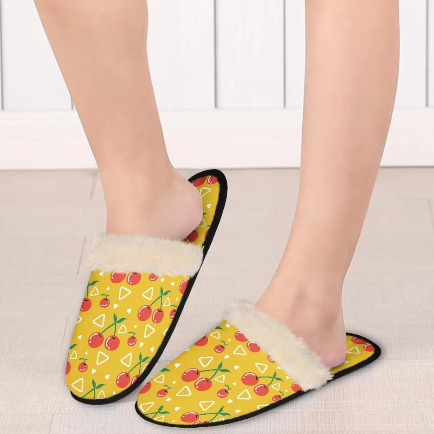 Womens Fuzzy Memory Foam Slippers, Cozy Plush Home Slippers Warm Memory Foam Shoes Home Bedroom Shoes Slippers for Women Men