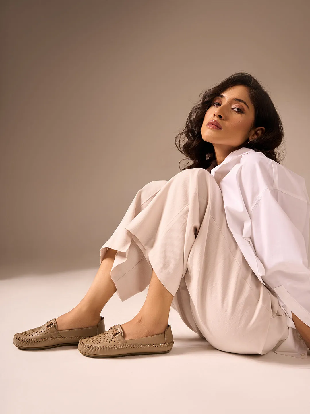 Women's Khaki Soft & Flexy Loafers (IU2003)